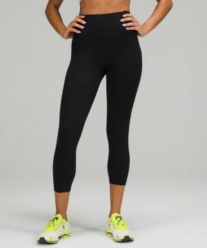 Lululemon Base Pace High-Rise Crop 23" Kadın Pantolon Siyah | PZNHEJ-963