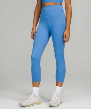 Lululemon Base Pace High-Rise Crop 23" Kadın Pantolon Mavi | AFQPXS-309
