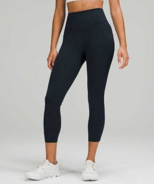 Lululemon Base Pace High-Rise Crop 23" Kadın Pantolon Lacivert | TVQHFU-678