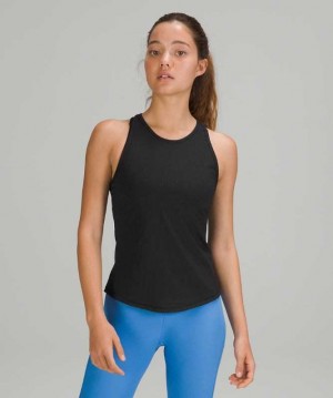 Lululemon Base Pace Ribbed Kadın Üstler Siyah | QGBCOP-352