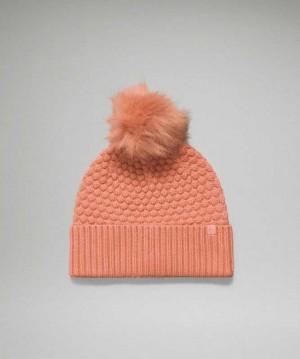 Lululemon Bubble Knit Pom Beanie Şapkalar Pembe | WMRZPN-821