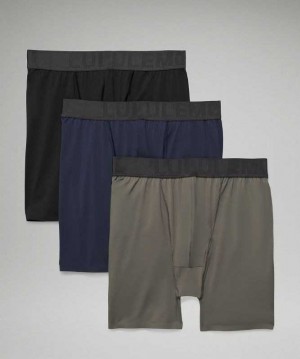 Lululemon Built to Move Boxer 5" 3 Pack Erkek İç Giyim Siyah Lacivert Gri | PZTAND-869