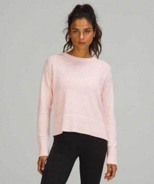 Lululemon Cashlu Boxy Crewneck Sweater Online Only Kadın Süveter Pembe | AYIJCM-752