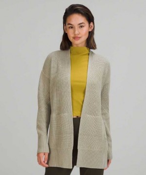 Lululemon Cashlu Sweater Wrap Kadın Süveter Raw Linen | SERGFM-536