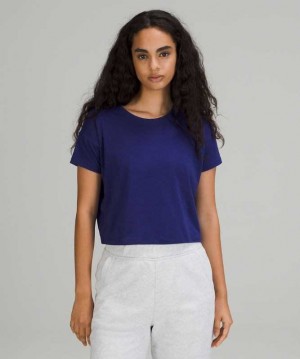 Lululemon Cates Tee Kadın Üstler Larkspur | RGJWMA-257