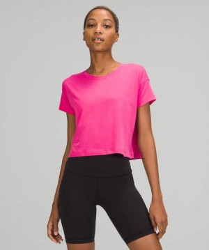 Lululemon Cates Tee Kadın Üstler Pembe | VNHOXF-581