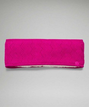 Lululemon Chevron Knit Ear Warmer Şapkalar Ripened Raspberry | XFYRND-320