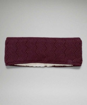 Lululemon Chevron Knit Ear Warmer Şapkalar Cassis | XSZJYG-548