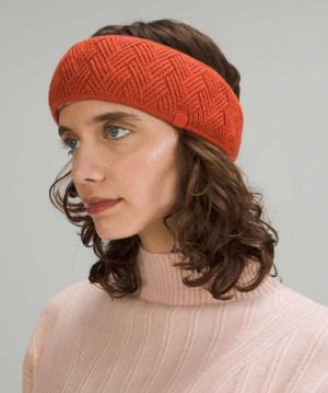 Lululemon Chevron Knit Ear Warmer Şapkalar Turuncu | XZDACU-293