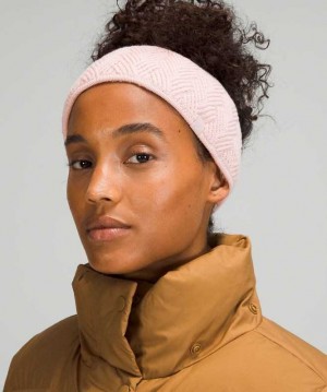 Lululemon Chevron Knit Ear Warmer Şapkalar Pembe | DWOBYJ-293