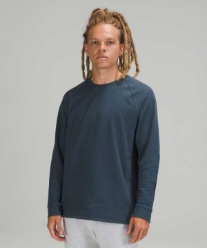 Lululemon City Sweat Crew Erkek Tişörtü Mavi | CEOAJS-740