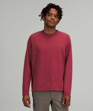 Lululemon City Sweat Crew Erkek Tişörtü Mulled Wine | CQWIHJ-861