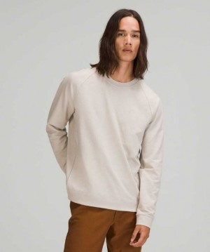 Lululemon City Sweat Crew Erkek Tişörtü Raw Linen | BYQMGW-354