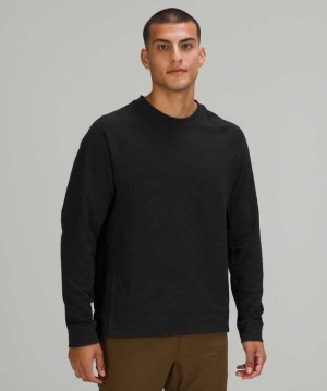 Lululemon City Sweat Crew Erkek Tişörtü Siyah | APCHZW-395