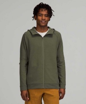 Lululemon City Sweat Full Zip Erkek Kapşonlu Zeytin Yeşili | PTVOAW-293