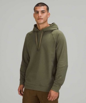 Lululemon City Sweat Pullover Erkek Kapşonlu Zeytin Yeşili | HZSACI-746