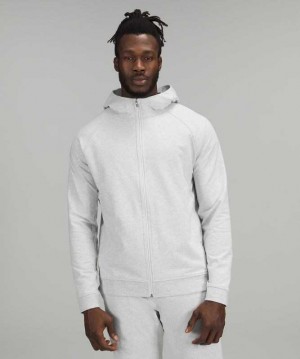 Lululemon City Sweat Zip French Terry Erkek Kapşonlu Açık Gri | KUXLRW-035
