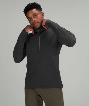Lululemon Cold Terrain 3/4 Zip Fleece Erkek Kapşonlu Gri | VOTXFG-647