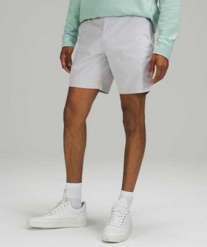 Lululemon Commission 7" Oxford Erkek Şort Beyaz Siyah | QLFZWB-465