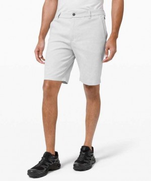 Lululemon Commission Classic-Fit 9" Oxford Erkek Şort Beyaz Siyah | QSYUJX-035