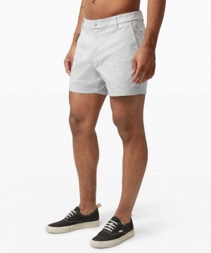 Lululemon Commission Classic Fit 5" Oxford Online Only Erkek Şort Beyaz Siyah | ONAGTP-154