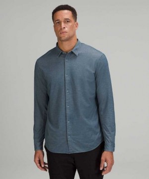Lululemon Commission Long Sleeve Shirt Erkek Üstler Mavi | ODYRXM-051