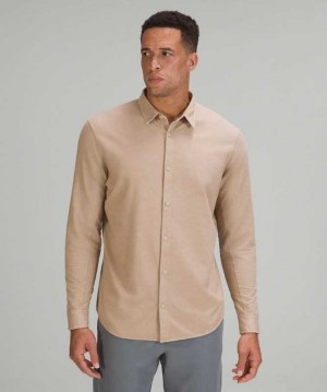 Lululemon Commission Long Sleeve Shirt Erkek Üstler Cafe Au Lait Enzyme Dye | PGINVW-716