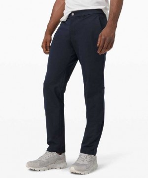 Lululemon Commission Relaxed-Fit Pant 34" Warpstreme Online Only Erkek Pantolon Lacivert | XQMOKF-136