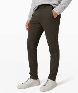 Lululemon Commission Slim-Fit Pant 37" Warpstreme Online Only Erkek Pantolon Koyu Zeytin Yeşili | VXMUCE-549