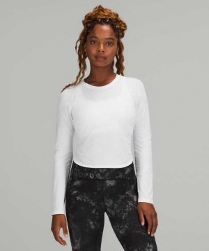 Lululemon Crew Neck UV Protection Running Long Sleeve Shirt Kadın Üstler Beyaz | DLBPSC-384