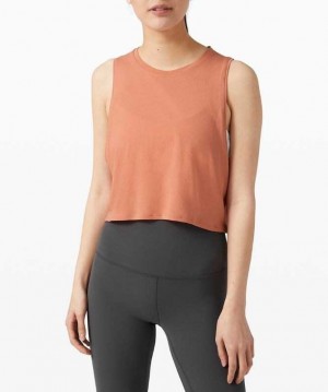 Lululemon Cut Back Crop Kadın Üstler Mercan | KIFGUO-325