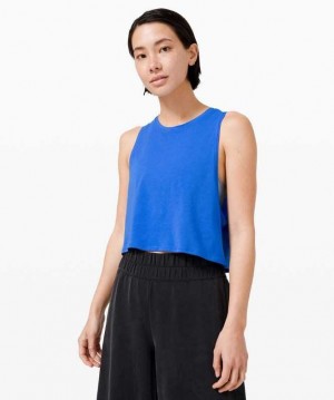 Lululemon Cut Back Crop Kadın Üstler Wild Bluebell | INJGDZ-457