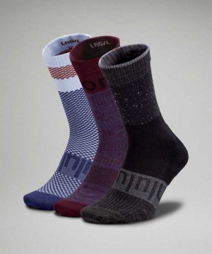 Lululemon Daily Stride Crew 3 Pack Erkek Çorap Siyah | YZXJLF-726