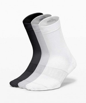 Lululemon Daily Stride Crew 3 Pack Kadın Çorap Beyaz Gri Siyah | QHLMZN-914