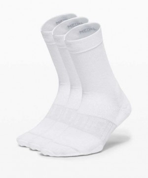 Lululemon Daily Stride Crew 3 Pack Kadın Çorap Beyaz | VQEDCX-845