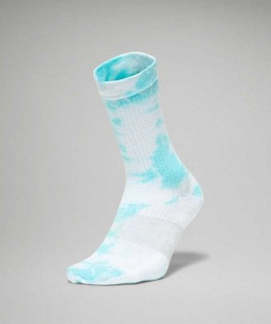 Lululemon Daily Stride Crew Tie Dye Erkek Çorap Turkuaz | AUDPJV-014