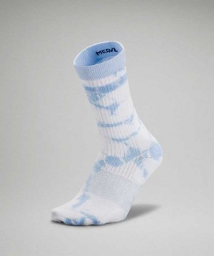 Lululemon Daily Stride Crew Tie Dye Erkek Çorap Mavi | XGIMHJ-982