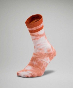 Lululemon Daily Stride Crew Tie Dye Erkek Çorap Turuncu | GNVIOY-916