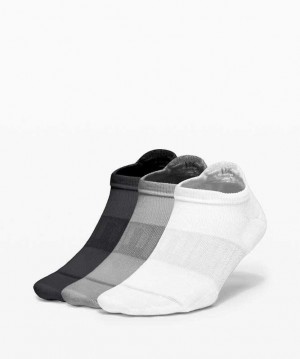 Lululemon Daily Stride Low-Ankle 3 Pack Kadın Çorap Beyaz Gri Siyah | JVXRNQ-561