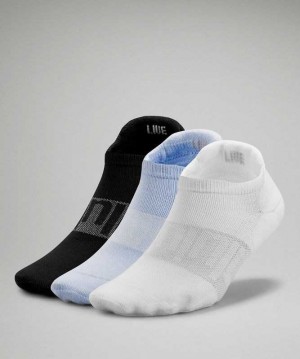 Lululemon Daily Stride Low-Ankle 3 Pack Kadın Çorap Beyaz Mavi Siyah | REZQKS-409