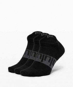 Lululemon Daily Stride Low Ankle 3 Pack Erkek Çorap Siyah | LREWXP-964