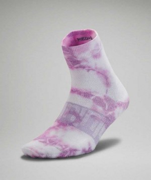 Lululemon Daily Stride Mid-Crew Tie Dye Kadın Çorap Mor | PUBGZC-412