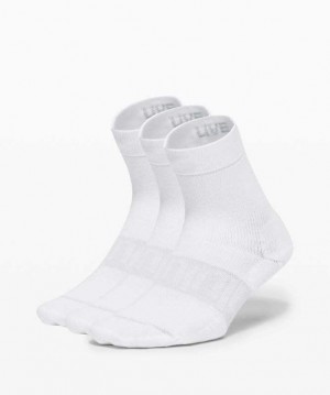 Lululemon Daily Stride Mid Crew 3 Pack Kadın Çorap Beyaz | KMWRZQ-132