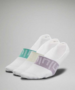Lululemon Daily Stride No Show 3P Kadın Çorap Beyaz Yeşil Yeşil | KESWHP-968