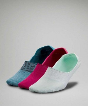 Lululemon Daily Stride No Show 3P Kadın Çorap Nane Pembe Mavi | XMCLWQ-831