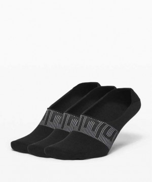 Lululemon Daily Stride No Show 3 Pack Kadın Çorap Siyah | QEZYPK-921