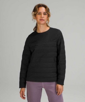 Lululemon Down and Around Crew Kadın Mont Siyah | SAPQDI-384
