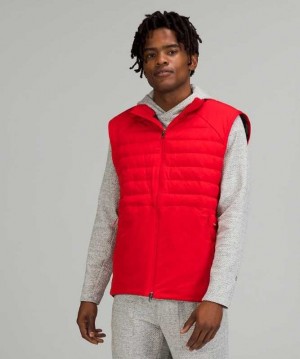 Lululemon Down for It All Vest Erkek Mont Kırmızı | EFUWZQ-023