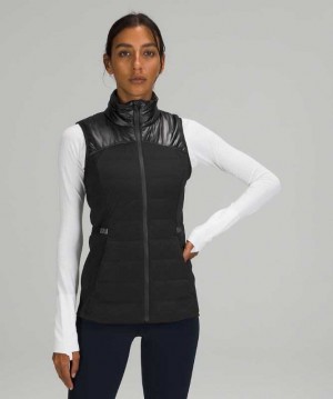 Lululemon Down for It All Vest Shine Kadın Mont Siyah | FOIEJQ-820