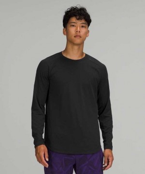 Lululemon Drysense Long Sleeve Erkek Üstler Siyah | MLDQTO-148